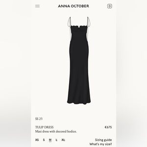 Anna October Tulip Dress in Black size XS